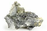 Bladed Barite on Galena and Quartz - Morocco #261667-1